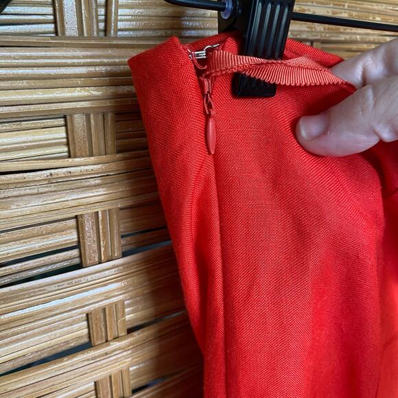Line & Dot Red Strapless Linen Blend Wide Leg Jumpsuit Size S - Picture 5 of 9